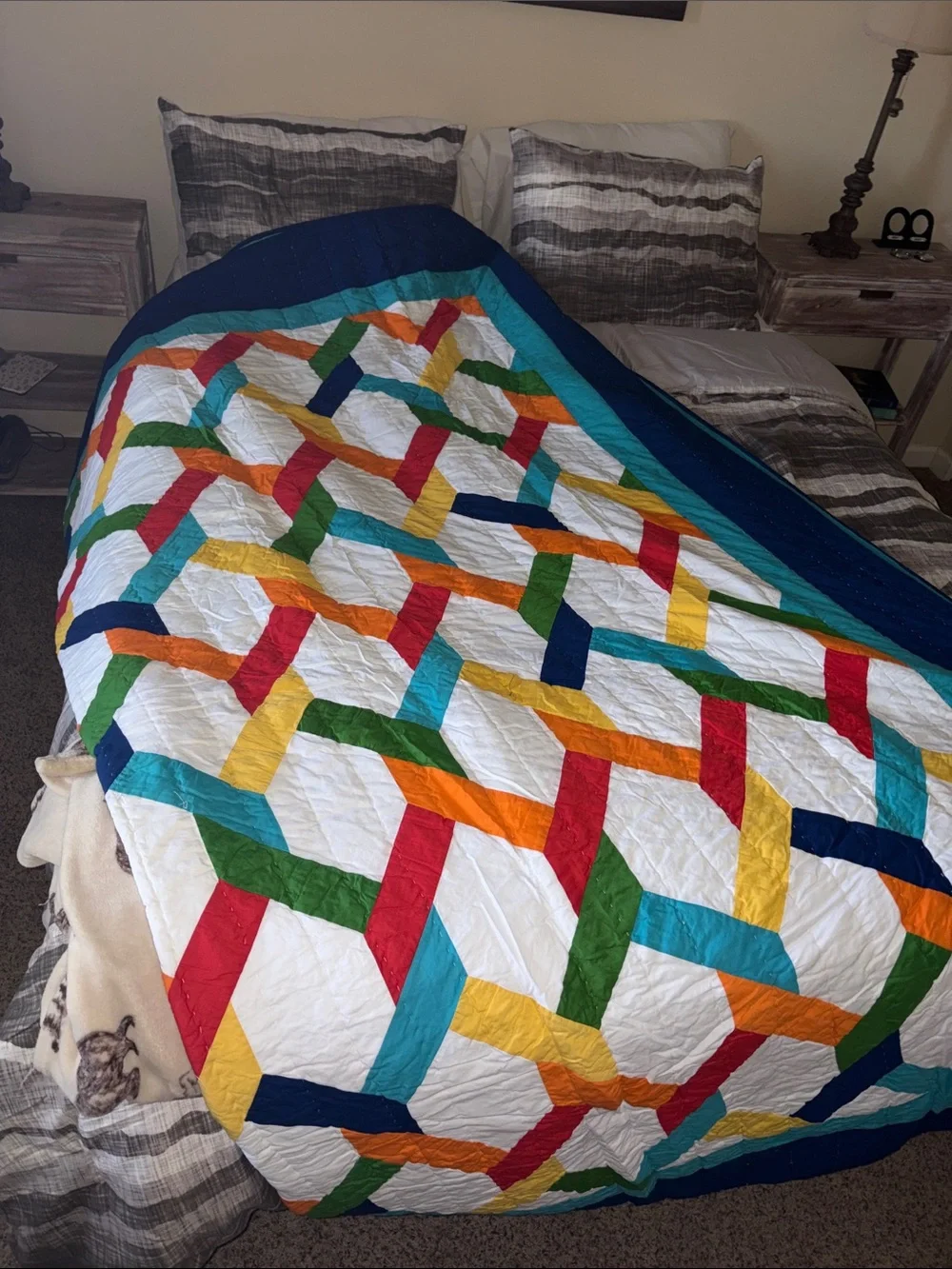 RARE New The Company Store geometric quilt king size